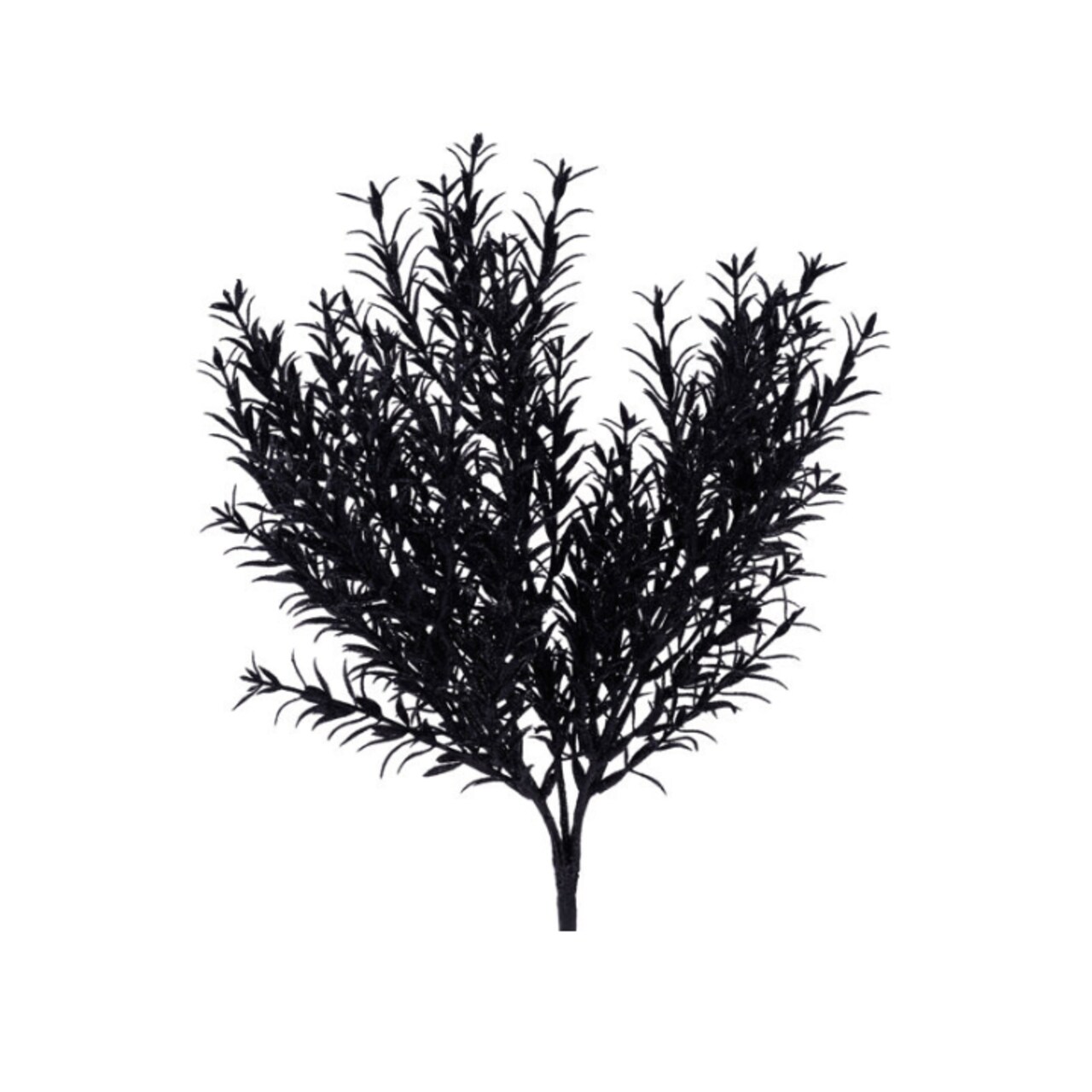 Black Glitter Rosemary Bush 13" | Holiday Floral Pick for Glam Decor-XX970402